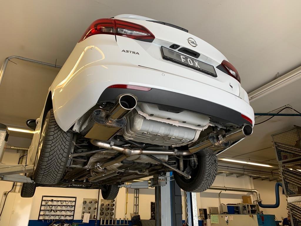 Fox Duplex Sportauspuff Endschalldämpfer für Opel Astra K Sports Tourer 1,6l