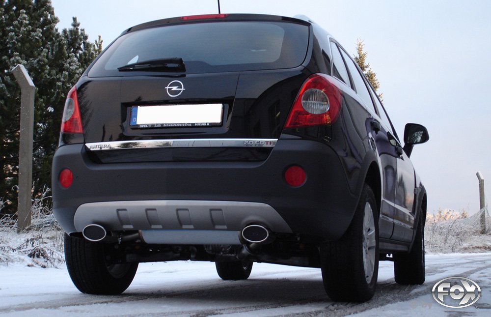 Fox Duplex Auspuff Sportauspuff Endschalldämpfer für Opel Antara 2.0l CDTI 110kW