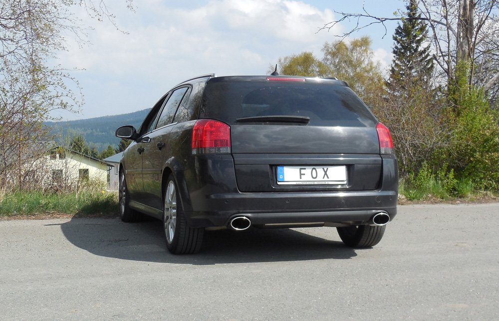 Fox Duplex Sportauspuff Endschalldämpfer für Opel Signum Sportheck 2,0l 129kW