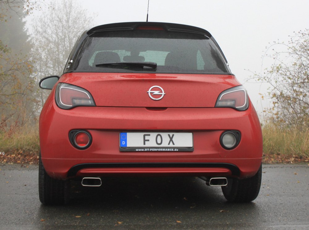 Fox Duplex Auspuff Sportauspuff Komplettanlage für Opel Adam 1,2 51/69kW 1,4
