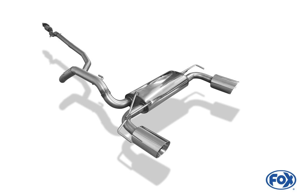 Fox Duplex Auspuff Sportauspuff Endschalldämpfer für Opel Adam S 1.4l 110kW