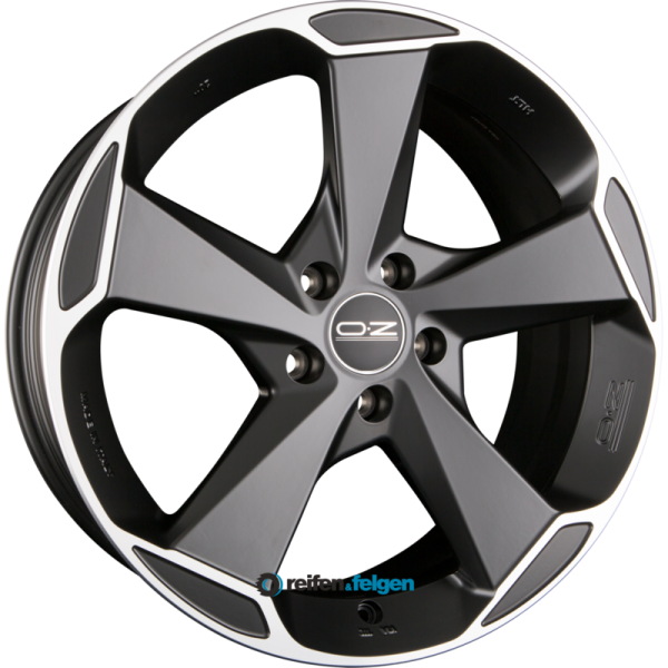 OZ ASPEN HLT 9x21 ET50 5x112 NB79 Matt Black Diamond Cut