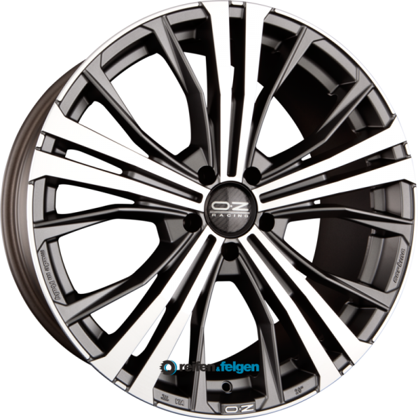 OZ CORTINA 9.5x20 ET40 5x112 NB79 Matt Dark Graphite Diamond Cut