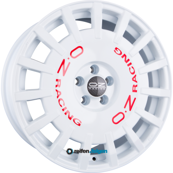 OZ-Racing RALLY RACING 7x17 ET40 4x108 NB75 Race White + Red Lettering