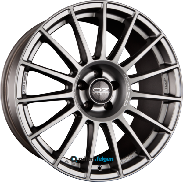 OZ-Racing SUPERTURISMO DAKAR 9x21 ET35 5x120 NB64.1 Matt Graphite + Silver Lettering