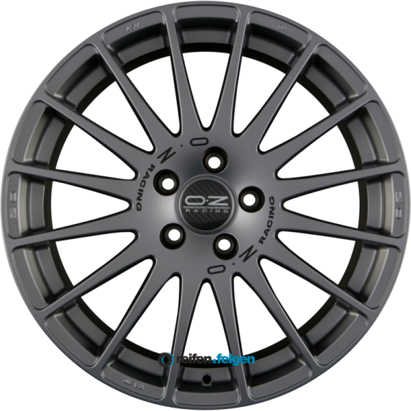 OZ SUPERTURISMO GT 7x17 ET40 5x114.3 NB75 Grigio Corsa + Black Lettering