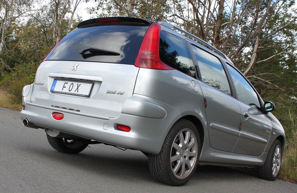 Fox Auspuff Sportauspuff Endschalldämpfer für Peugeot 206 SW 1.6l 16V 80kW