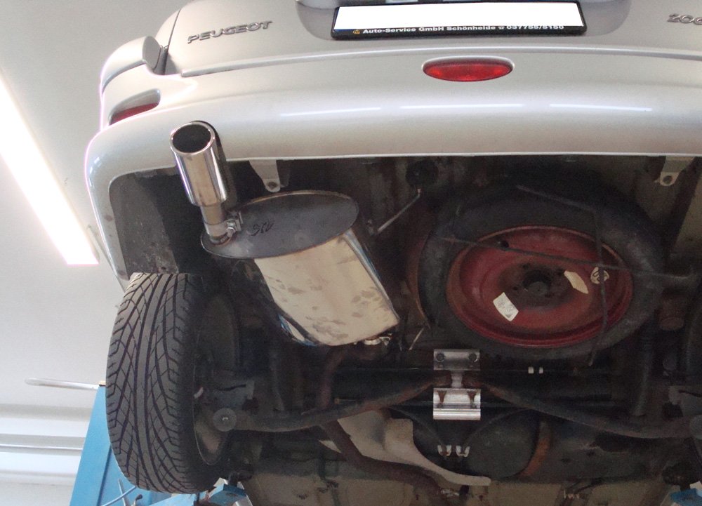 Fox Auspuff Sportauspuff Endschalldämpfer für Peugeot 206 SW 1.6l 16V 80kW