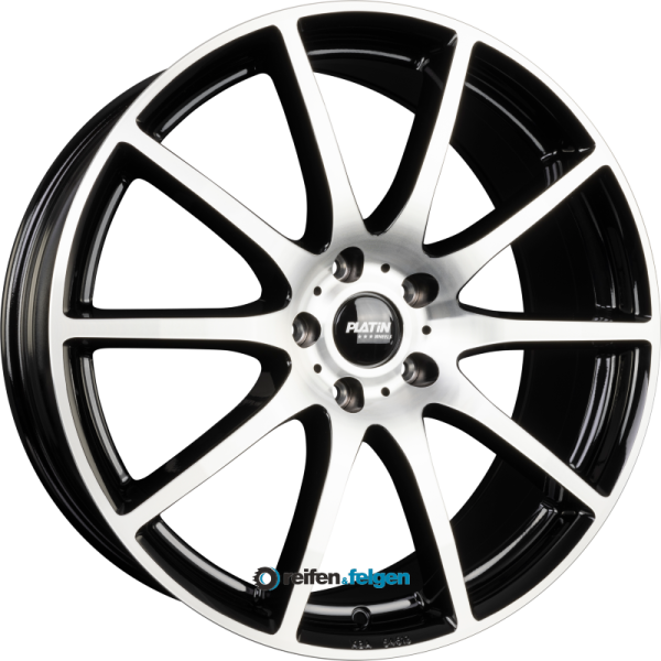 PLATIN P 113 8x20 ET45 5x114.3 NB72.6 Black Polished werk91-4 8x20 ET45 5x114,3 Alufelge Schwarz