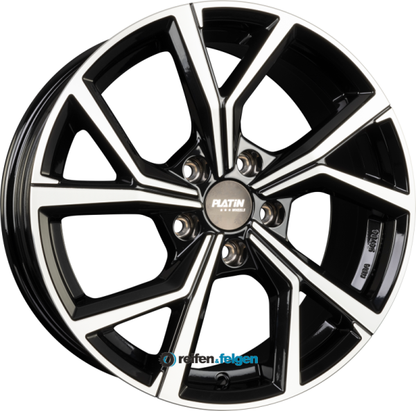 PLATIN P 115 6.5x16 ET38 4x108 NB65.1 Black Polished werk91-4 6,5x16 ET38 4x108 Alufelge Schwarz