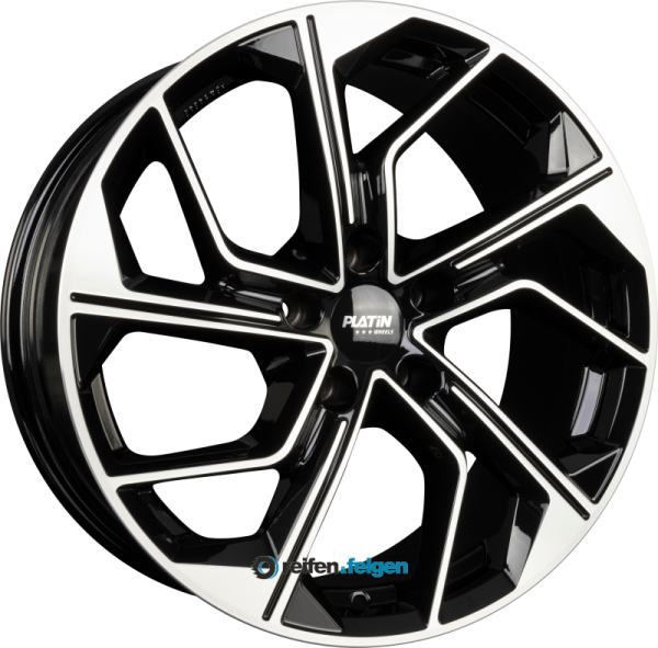 PLATIN P 116 8x18 ET40 5x112 NB66.6 Black Polished werk91-4 8x18 ET40 5x112 Alufelge Schwarz