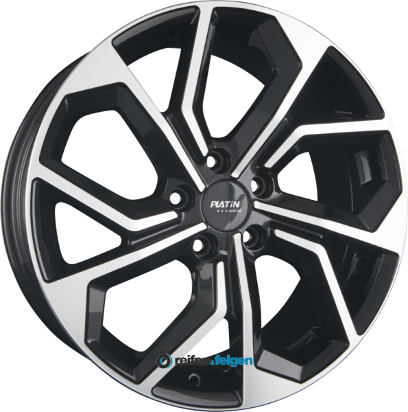 PLATIN P 97 7.5x18 ET40 5x112 NB57.1 Black Polished werk91-4 7,5x18 ET40 5x112 Alufelge Schwarz