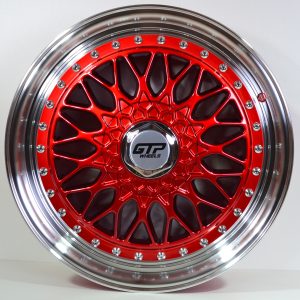 GTP 040 7,5x17 4x100 ET35 Candyrot Poliert GTP WHEELS 7,5x17 ET35 4x100 Alufelge