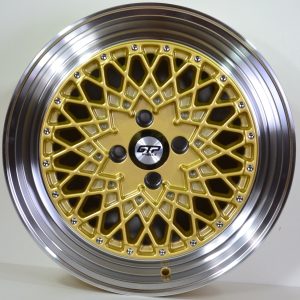 GTP 041 7,0x17 4x100 ET35 Gold Poliert GTP WHEELS 7,0x17 ET35 4x100 Alufelge Gold