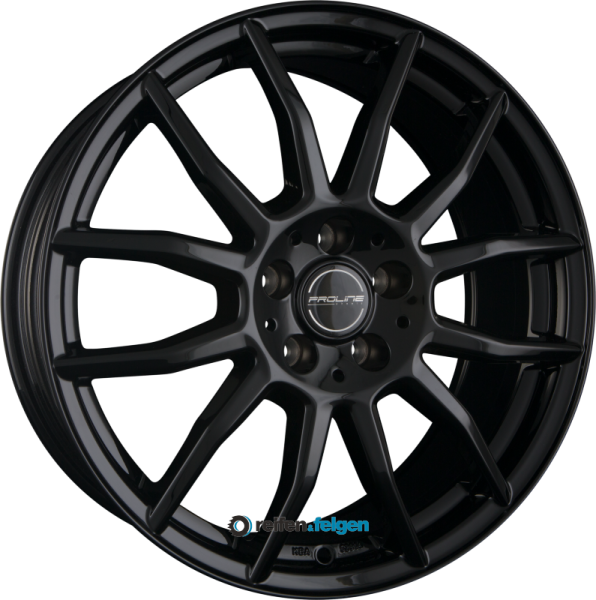 ProLine Wheels AX100 7.5x18 ET40 5x114.3 NB74.1 Black Glossy werk91-4 7,5x18 ET40 5x114,3 Alufelge Schwarz