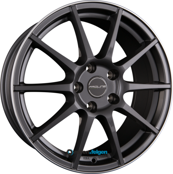 ProLine Wheels UX100 7.5x17 ET40 5x114.3 NB74.1 Grey Rim Polished (GRP)