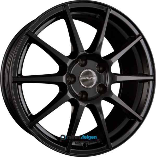 ProLine Wheels UX100 7.5x17 ET49 5x114.3 NB74.1 Black Glossy werk91-4 7,5x17 ET49 5x114,3 Alufelge Schwarz