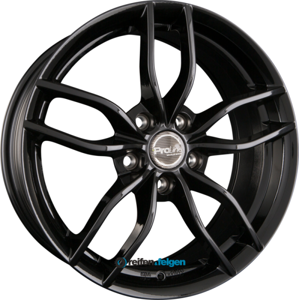 ProLine Wheels ZX100 6.5x16 ET45 5x112 NB66.5 Black Glossy (BG) werk91-4 6,5x16 ET45 5x112 Alufelge Schwarz