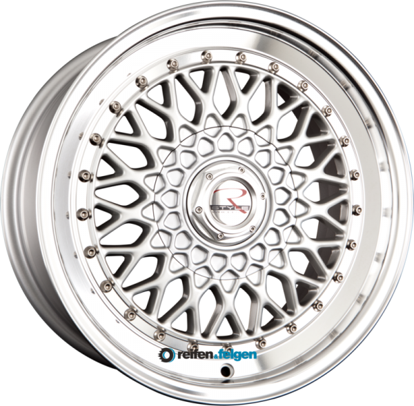 R STYLE WHEELS RS01 8x15 ET25 4x100 NB57.1 Silber Hornpoliert