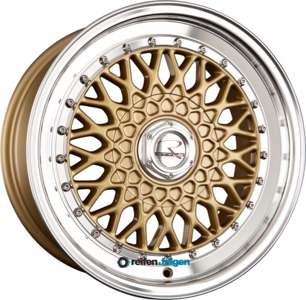 R STYLE WHEELS RS01 8x15 ET25 4x100 NB73.1 Gold Hornpoliert