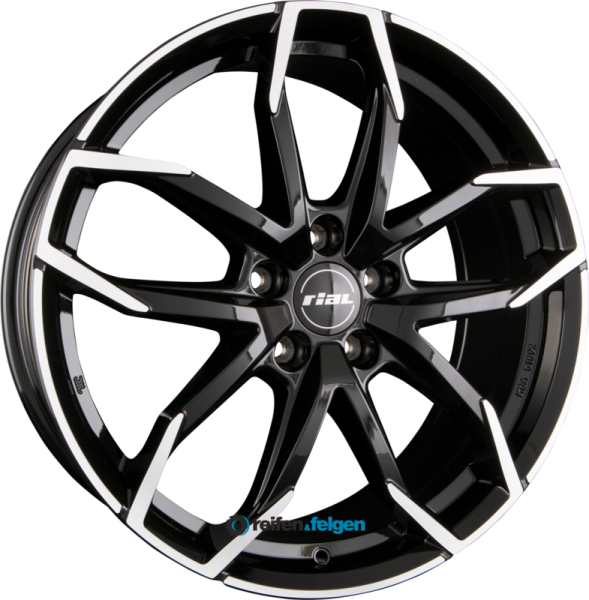 RIAL LUCCA 6.5x16 ET50 5x114.3 NB67.1 Diamant Schwarz Frontpoliert
