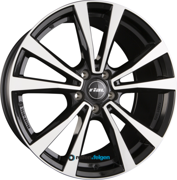 RIAL M12 7.5x18 ET49 5x112 NB66.6 Diamant-Schwarz Frontpoliert