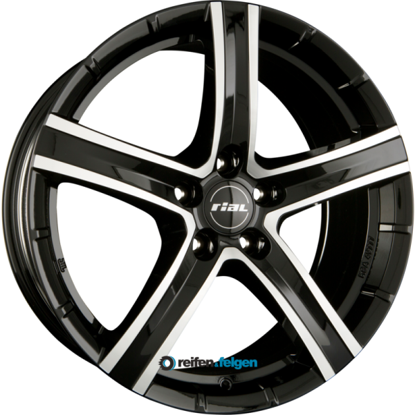 RIAL QUINTO 9.5x20 ET38 5x114.3 NB70.1 Diamant-Schwarz Frontpoliert