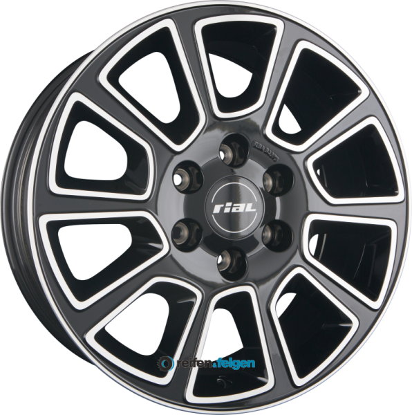 RIAL TRANSPORTER 2 7.5x18 ET45 5x120 NB65.1 Diamant-Schwarz Frontpoliert