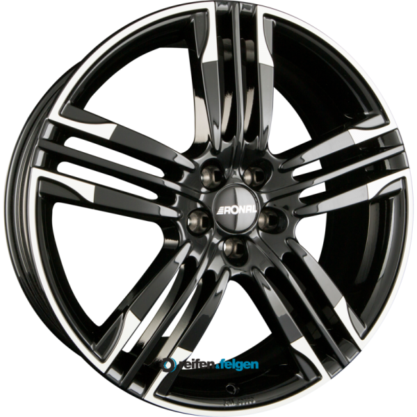 RONAL R58 10x22 ET21 5x112 NB66.6 MCR Jetblack White Rim