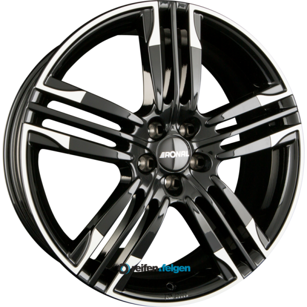 RONAL R58 10x22 ET47 5x112 NB66.6 MCR Jetblack-White Rim