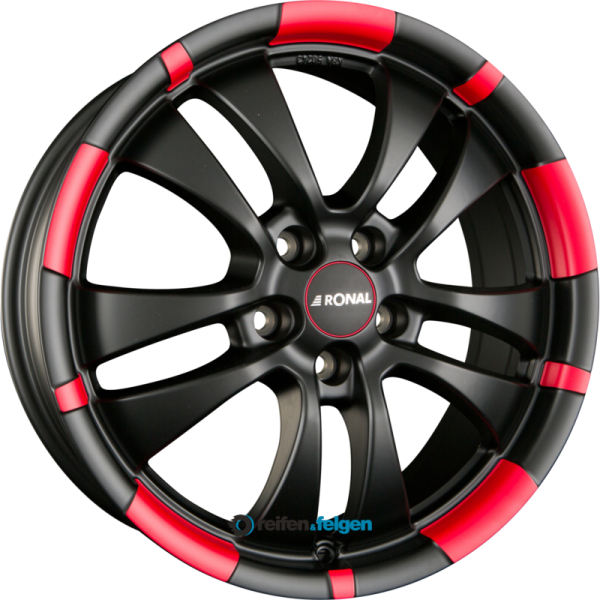 RONAL R59 7x16 ET38 5x100 NB68 Jetblack Matt Red Rim