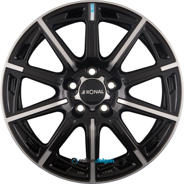 RONAL R60-BLUE 6.5x16 ET50 5x112 NB76 Jetblack Frontkopiert