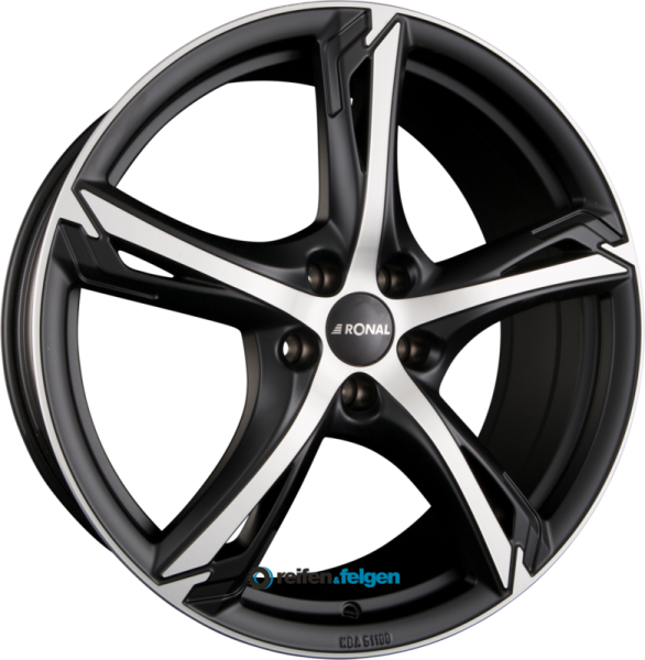 RONAL R62 7.5x17 ET52 5x112 NB76 Jetblack Matt Frontkopiert
