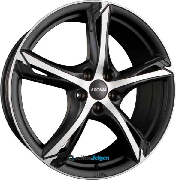 RONAL R62 7.5x18 ET52 5x120 NB65.1 Jetblack-Matt-Frontkopiert