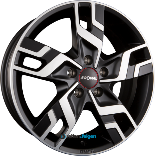 RONAL R64 7x17 ET53 5x160 NB65.1 Jetblack-Matt-Frontkopiert