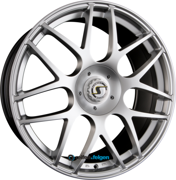 Schmidt REVOLUTION GAMBIT 10.5x21 ET49 5x112 NB66.5 Highgloss Silber mit Centerlock Deckel