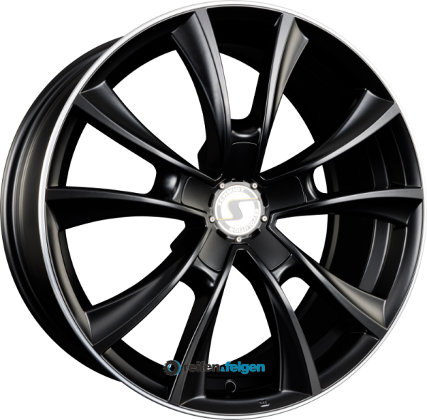 Schmidt REVOLUTION STORMER 8.5x18 ET35 5x120 NB72.6 Satin Black Hornpoliert mit Softhorn werk91-4 8,5x18 ET35 5x120 Alufelge Satin Black