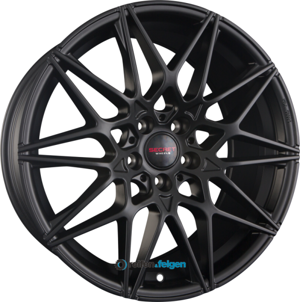 SECRET WHEELS SW2 8x19 ET45 5x112 NB66.6 Black Matt werk91-4 8x19 ET45 5x112 Alufelge Schwarz