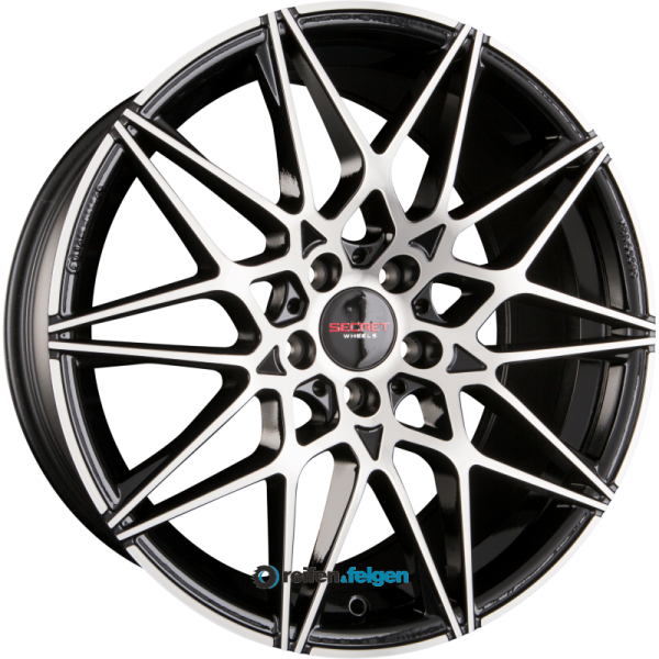 SECRET WHEELS SW2 8x19 ET45 5x112 NB66.6 Black Polish werk91-4 8x19 ET45 5x112 Alufelge Schwarz