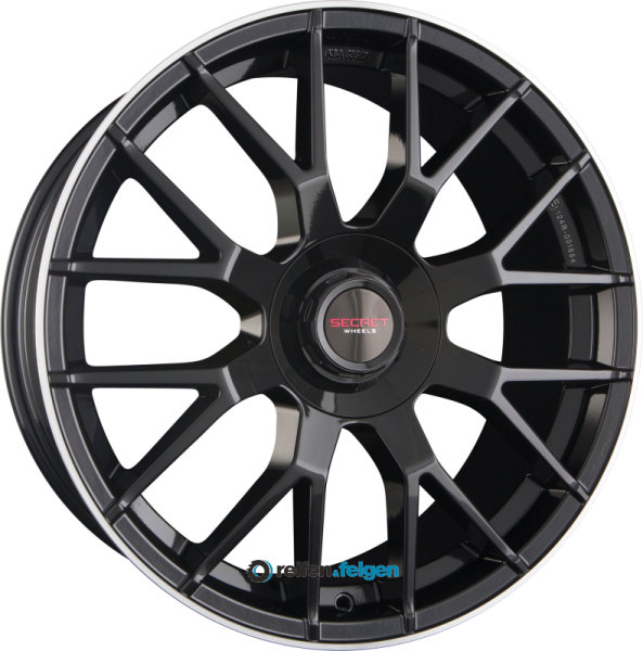 SECRET WHEELS SW3 8.5x20 ET45 5x112 NB66.6 Black Lip Polish