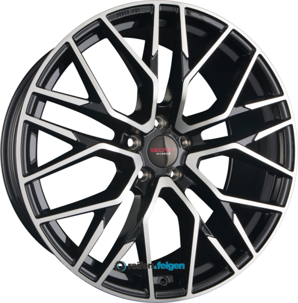 SECRET WHEELS SW4 9x20 ET45 5x112 NB66.6 Black Polish werk91-4 9x20 ET45 5x112 Alufelge Schwarz