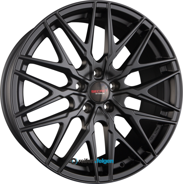 SECRET WHEELS SW5 7.5x17 ET55 5x114.3 NB72.6 Black Matt werk91-4 7,5x17 ET55 5x114,3 Alufelge Schwarz