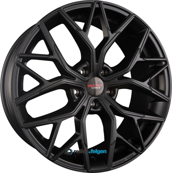SECRET WHEELS SW6 8.5x19 ET40 5x112 NB66.6 Black Matt werk91-4 8,5x19 ET40 5x112 Alufelge Schwarz