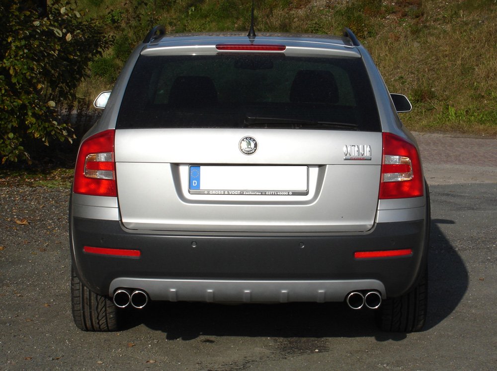 Fox Duplex Auspuff Sportauspuff Endschalldämpfer für Skoda Octavia Typ 1Z 1,4l