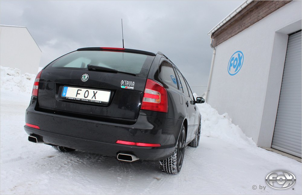 Fox Duplex Auspuff Sportauspuff Endschalldämpfer für Skoda Octavia Typ 1Z 2,0l