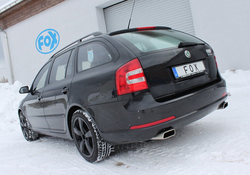 Fox Duplex Auspuff Sportauspuff Endschalldämpfer für Skoda Octavia Typ 1Z 2,0l