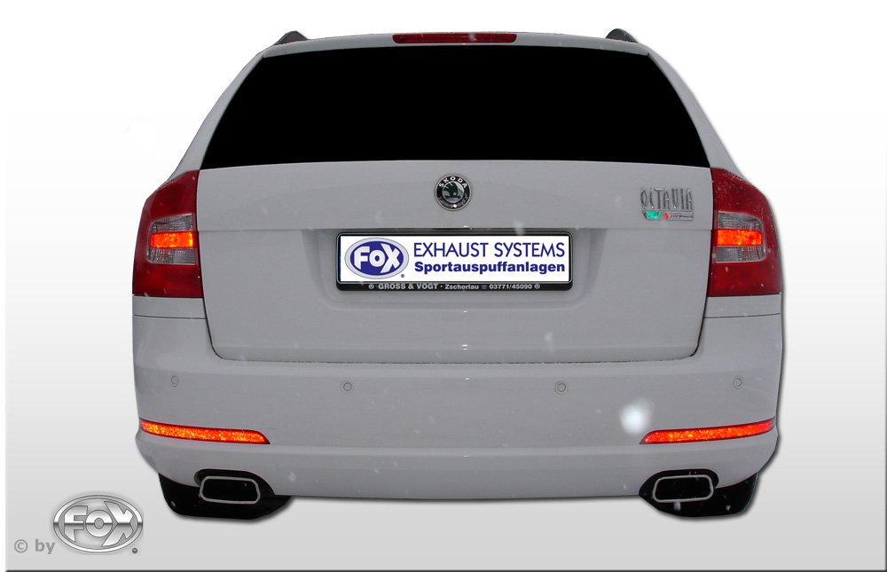 Fox Duplex Auspuff Sportauspuff Endschalldämpfer für Skoda Octavia Typ 1Z 2,0l