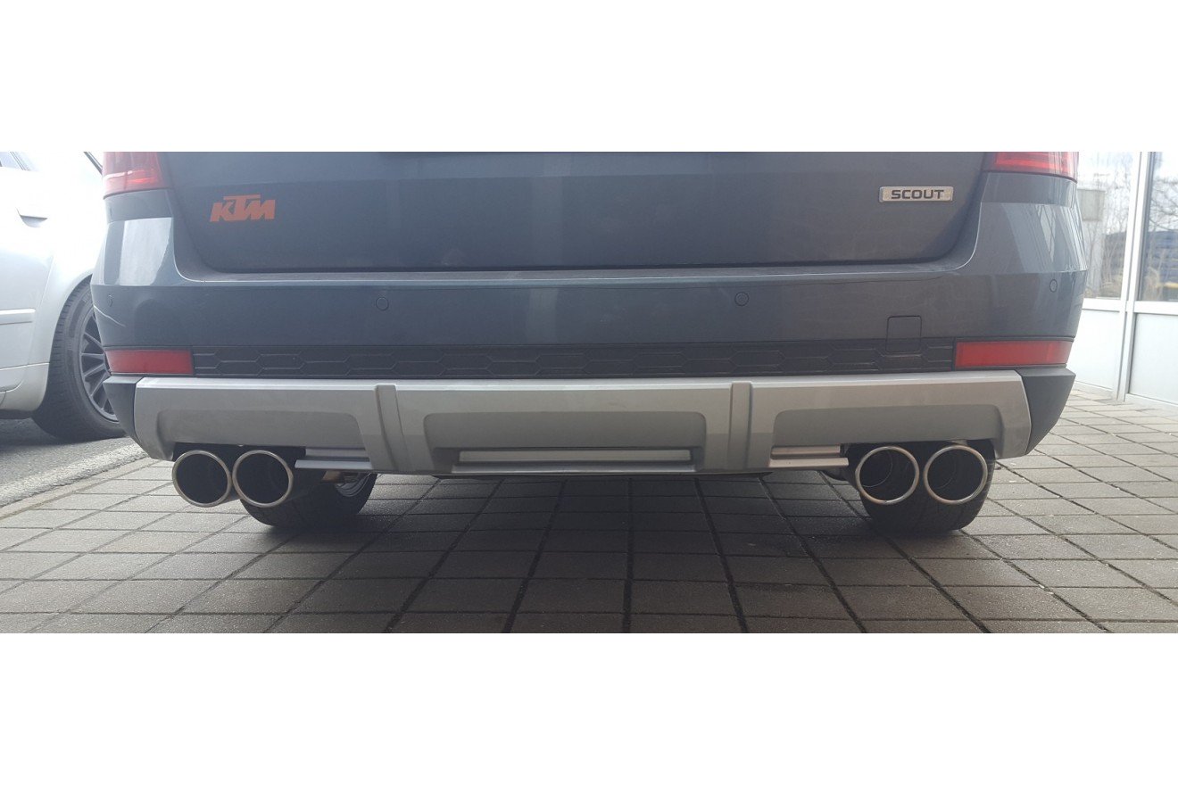 Fox Duplex Auspuff Sportauspuff Endschalldämpfer für Skoda Octavia 5E 4x4 2.0l