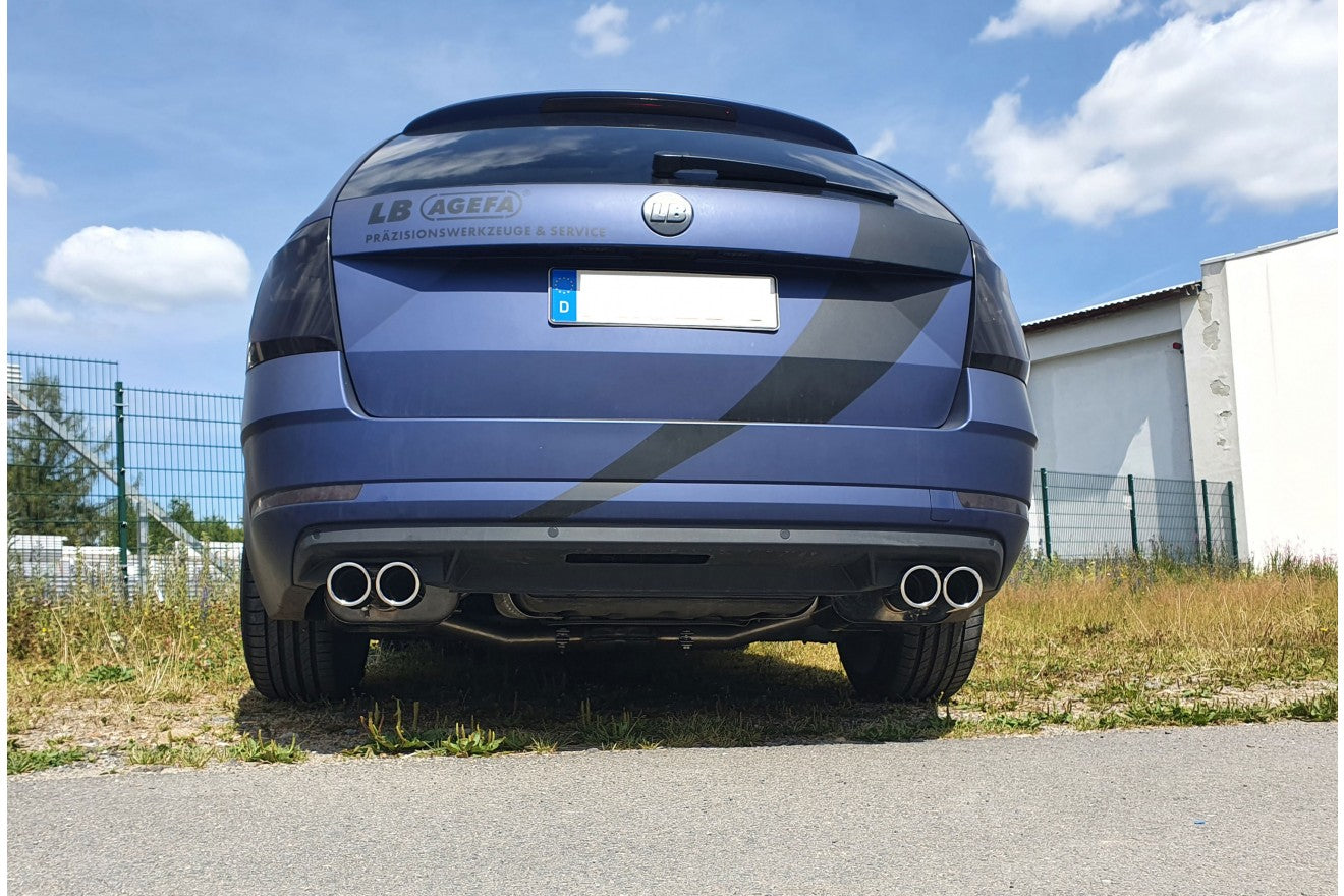 Fox Duplex Auspuff Sportauspuff Endschalldämpfer für Skoda Octavia 5E 4x4 2,0l