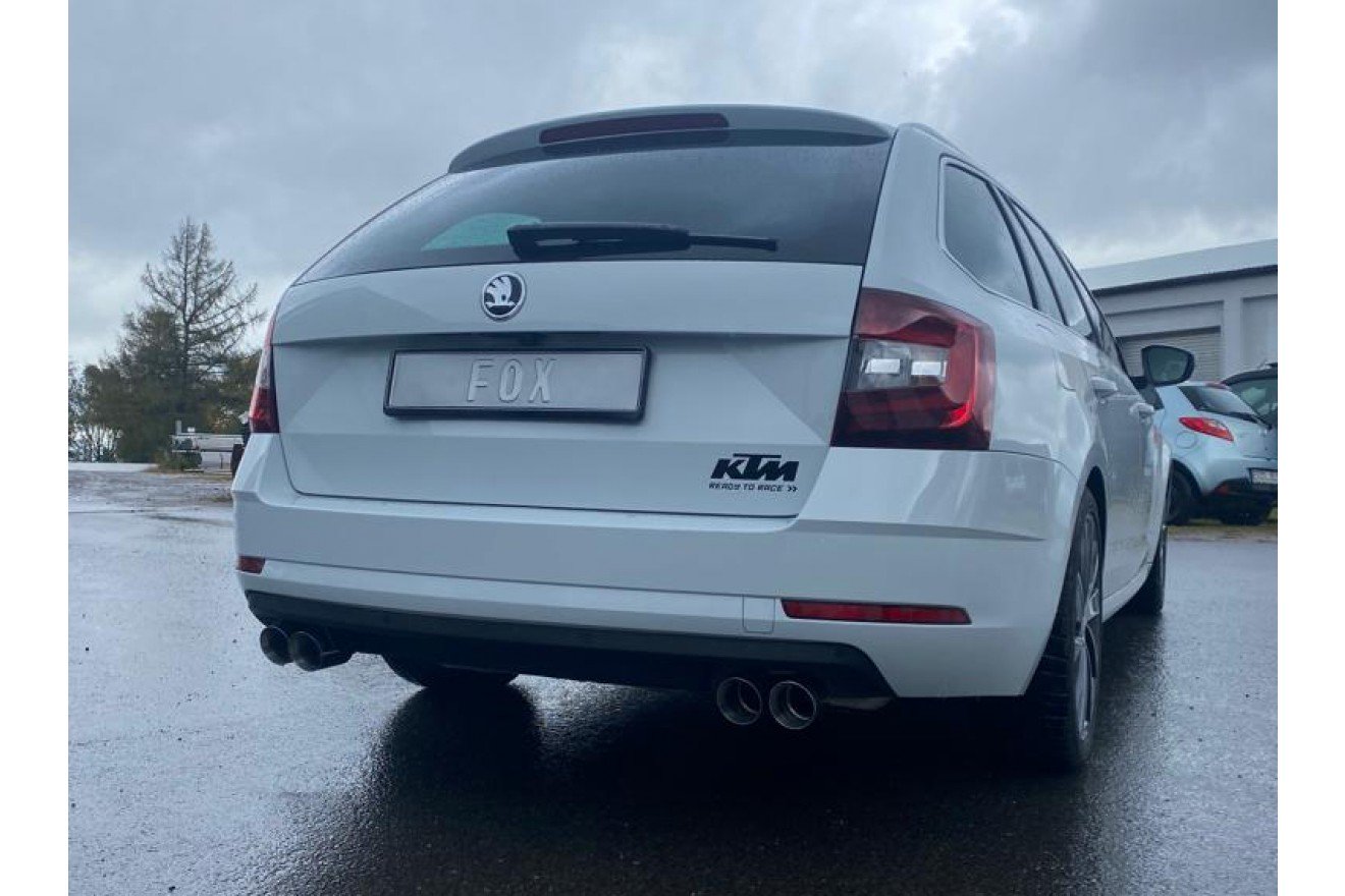 Fox Duplex Auspuff Sportauspuff Endschalldämpfer für Skoda Octavia 5E 2,0l 140kW